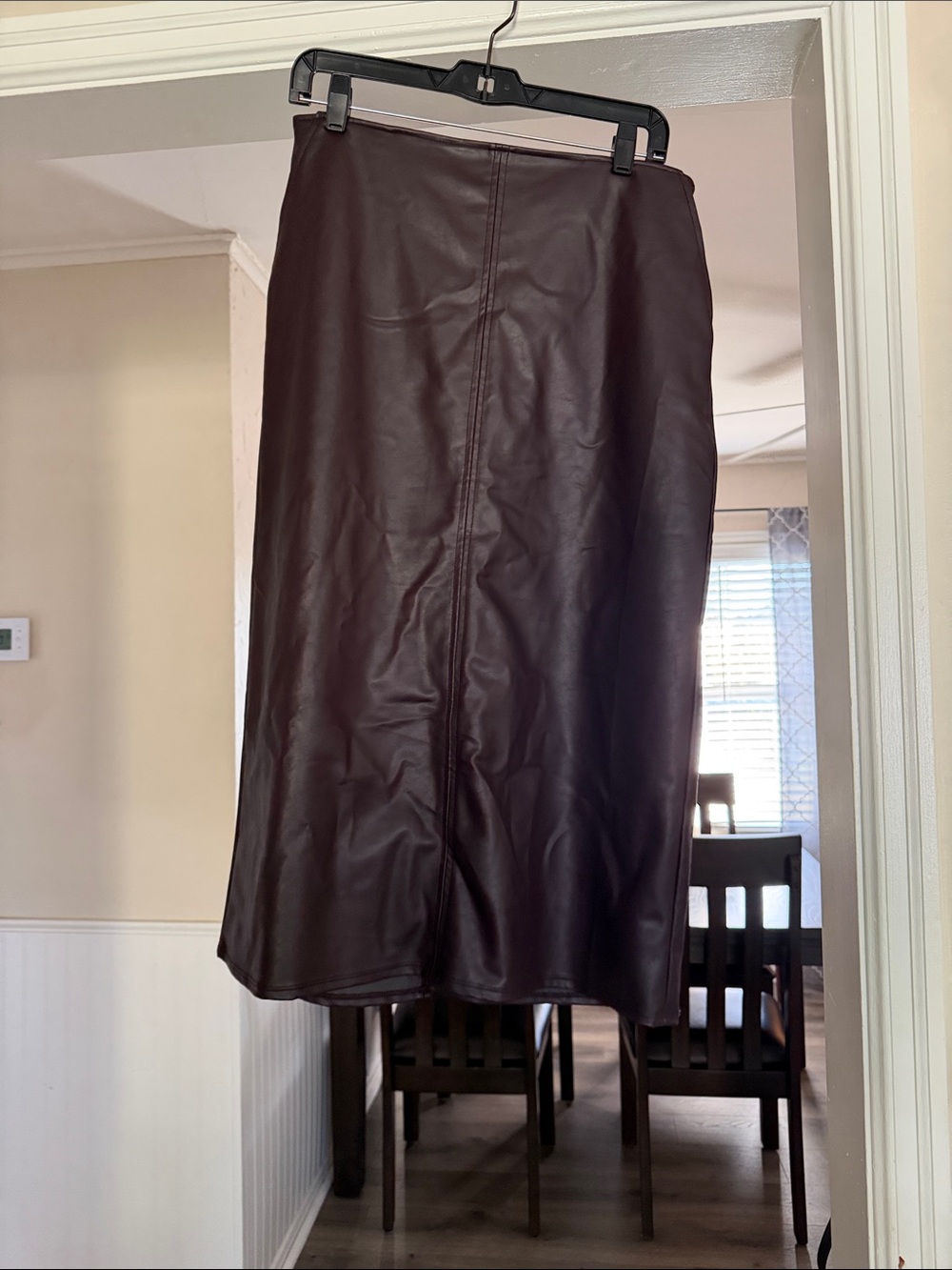Old Navy Faux Leather Midi Skirt in Dark Brown